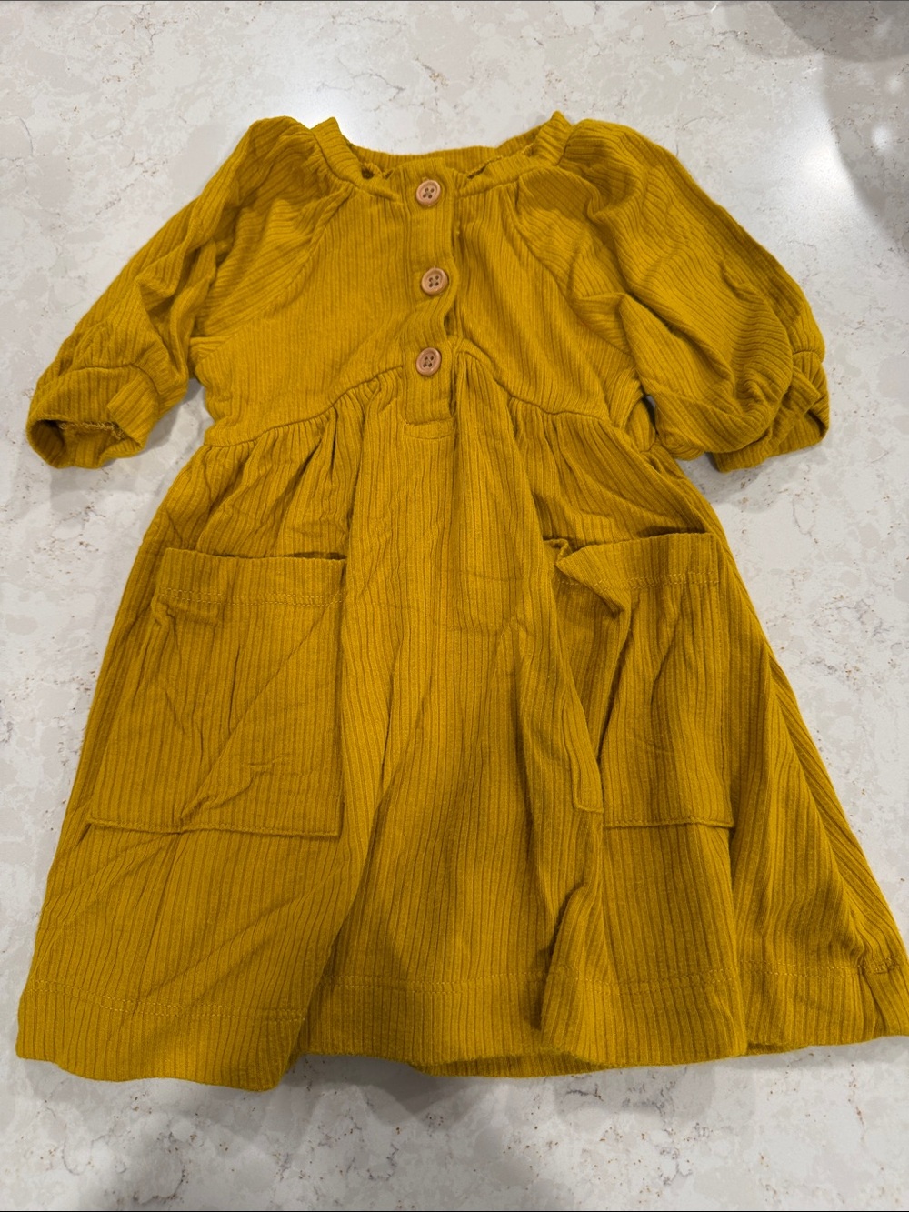 Kate Quinn Henley Bubble Pocket Dress Golden Modal Stretchy Rib